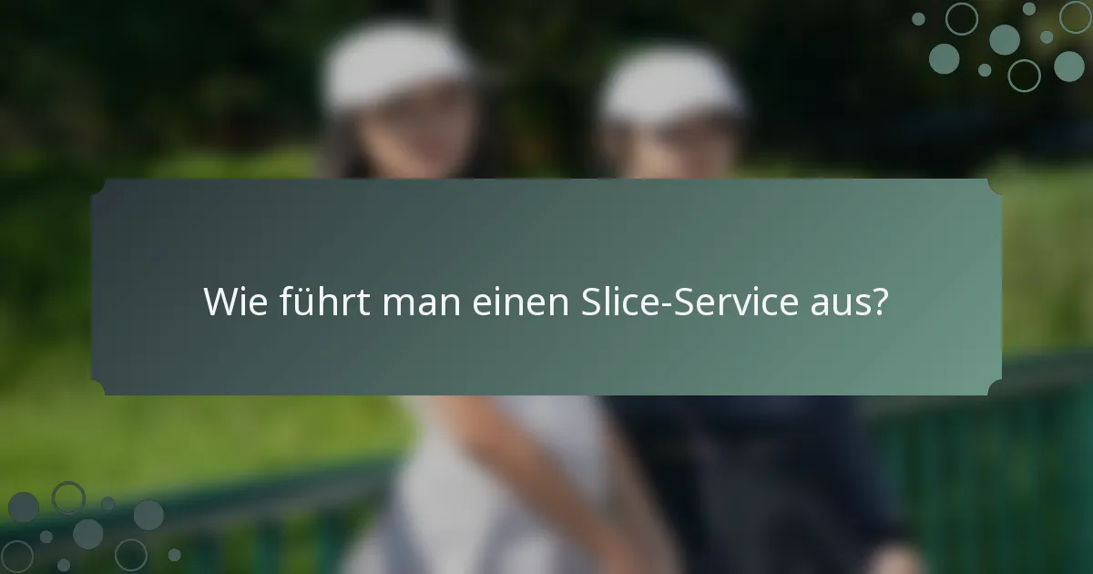 Wie führt man einen Slice-Service aus?
